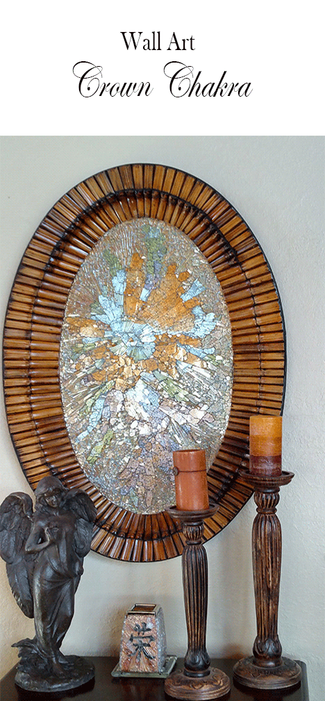 Mosaic Art Glass Third Eye/Crown Chakra Wall Art Home or Office Accent 