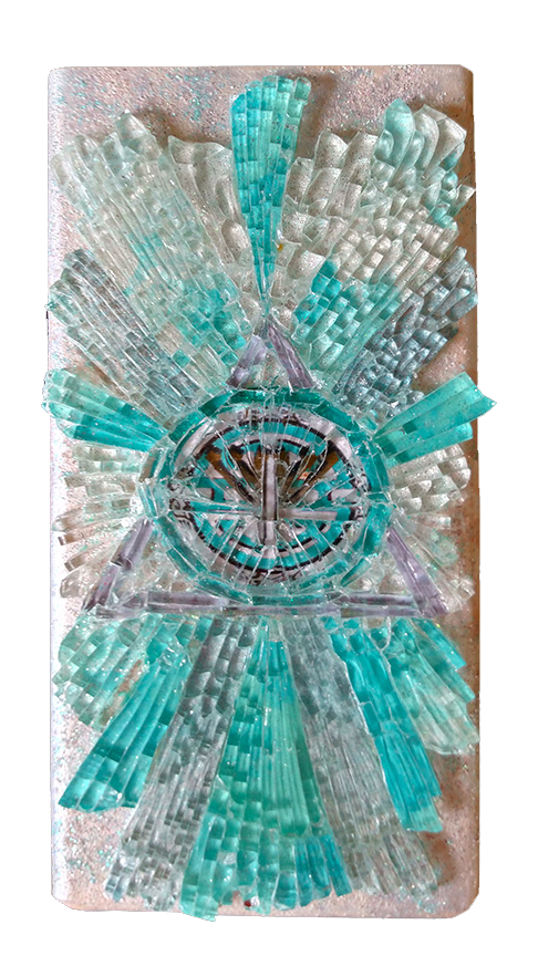 Mosaic Art Glass Om Symbol table top decor