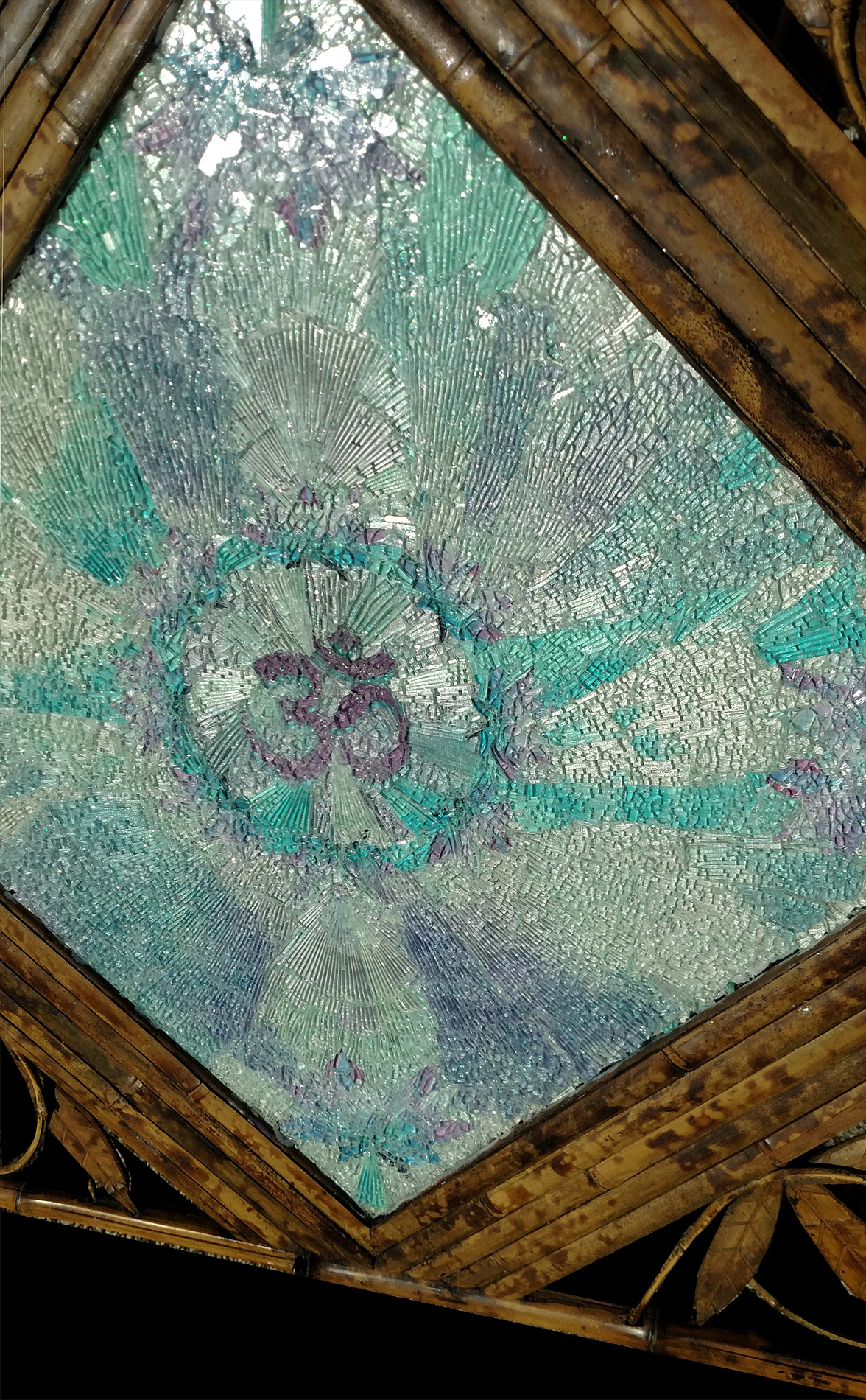 Mosaic Glass Wall Art Om Symbol